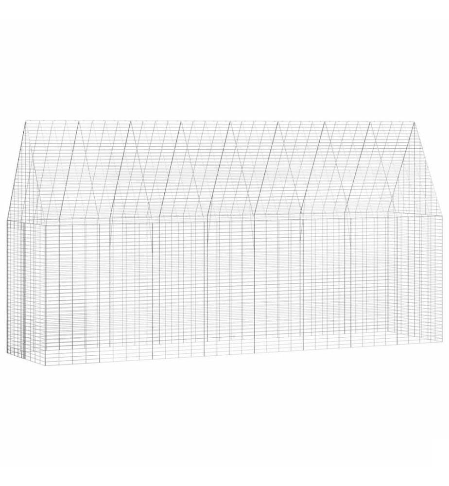 Cage pour lapins Argenté 400 x 100 x 210 cm Acier galvanisé