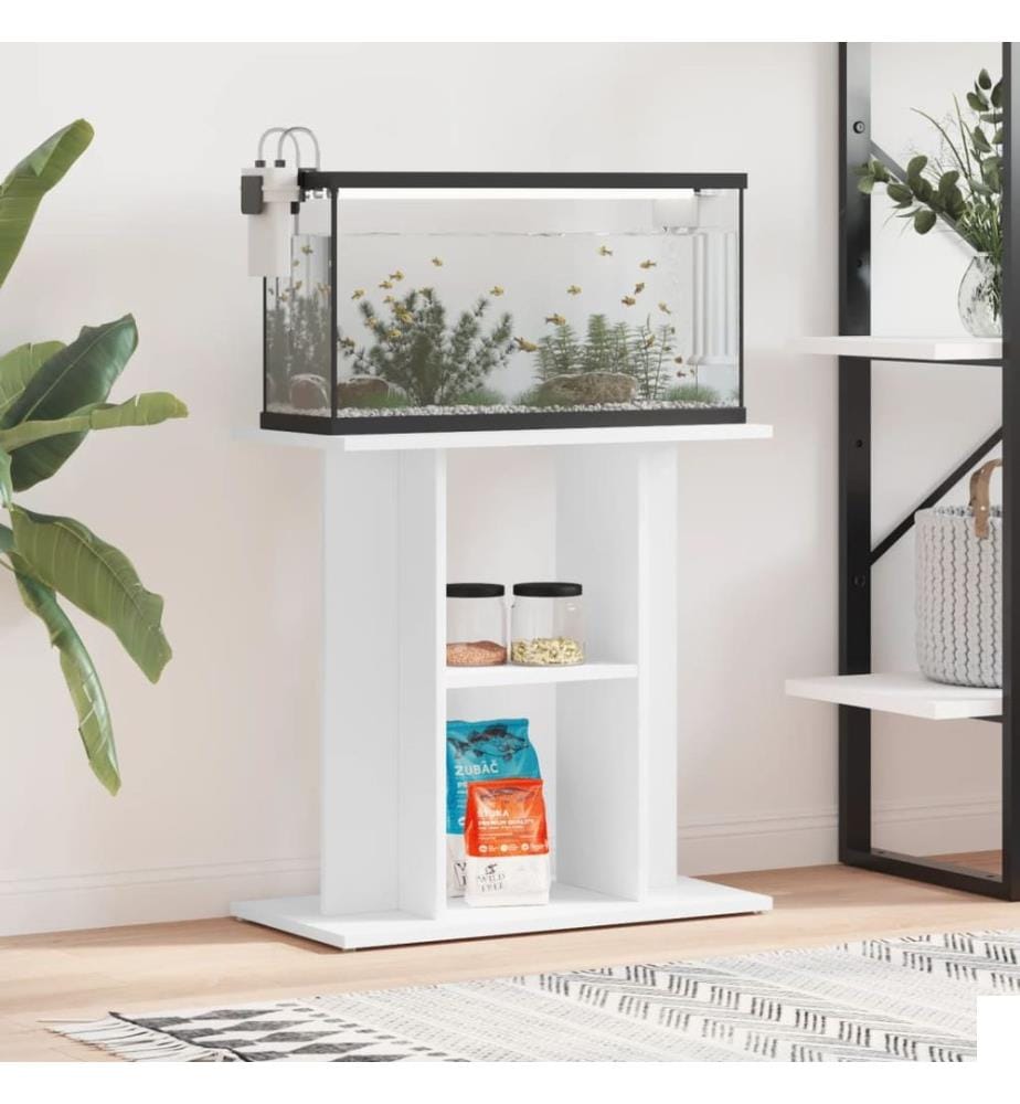 Support pour aquarium blanc 60x30x60 cm bois d'ingénierie