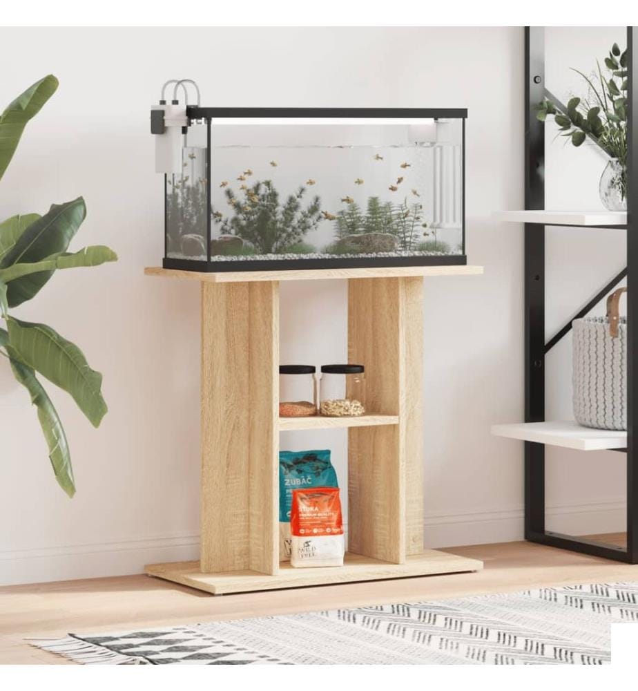 Support pour aquarium chêne sonoma 60x30x60cm bois d'ingénierie