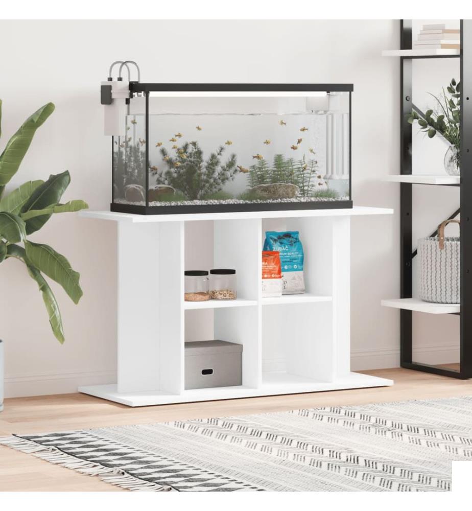 Support pour aquarium blanc 100x40x60 cm bois d'ingénierie