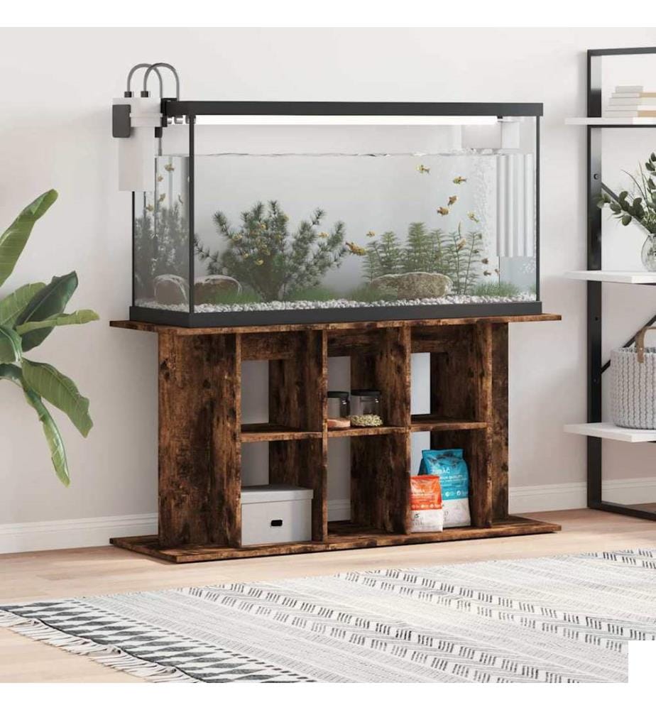 Support pour aquarium chêne fumé 120x40x60 cm bois d'ingénierie