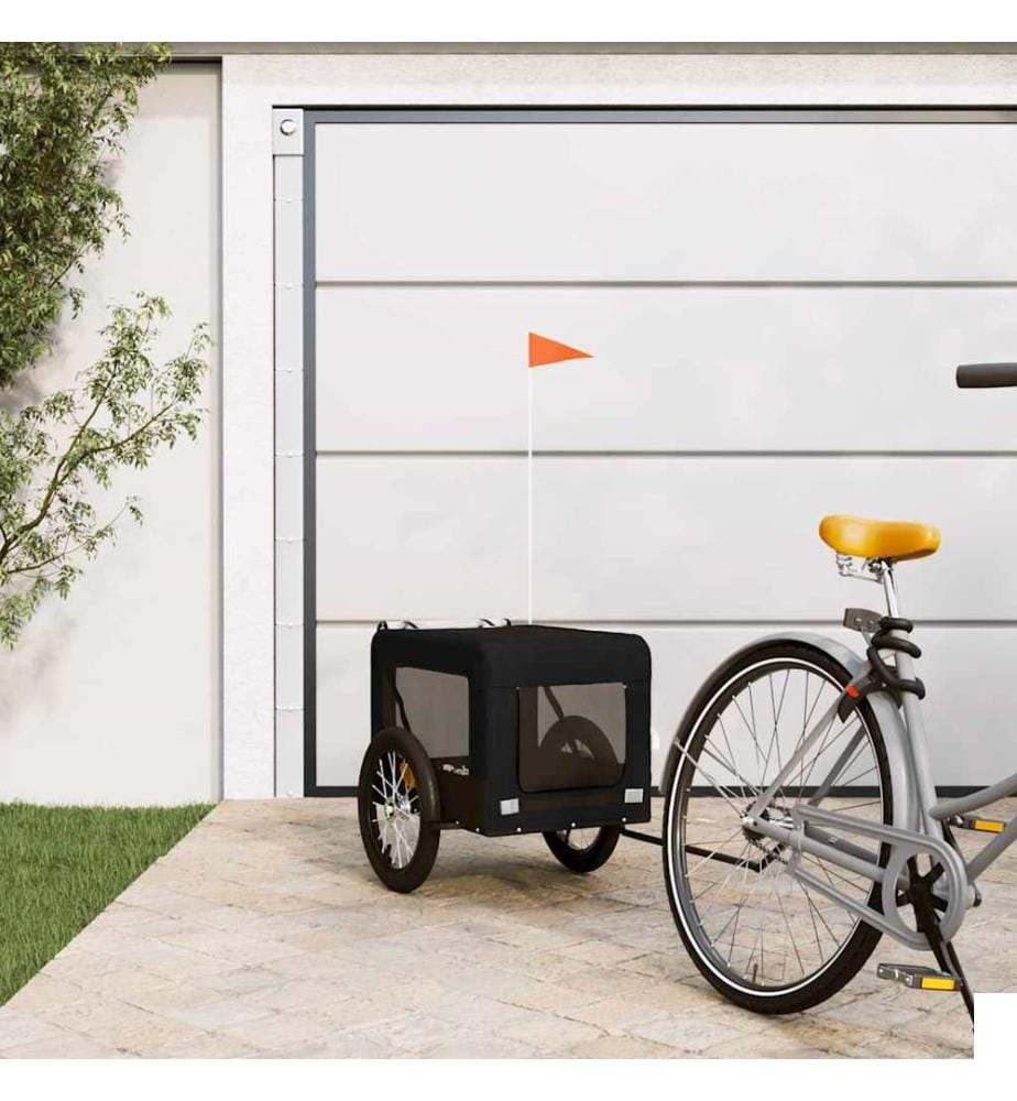Remorque de vélo pour animaux de compagnie noir