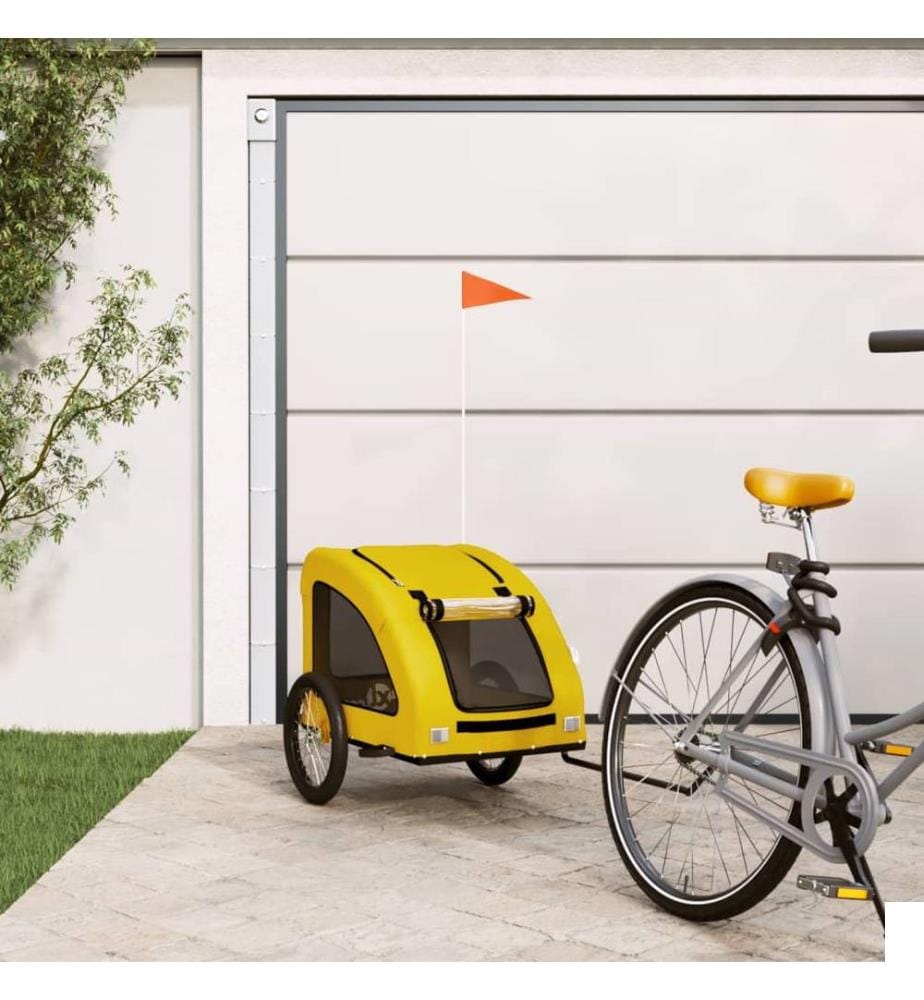 Remorque de vélo pour animaux de compagnie jaune