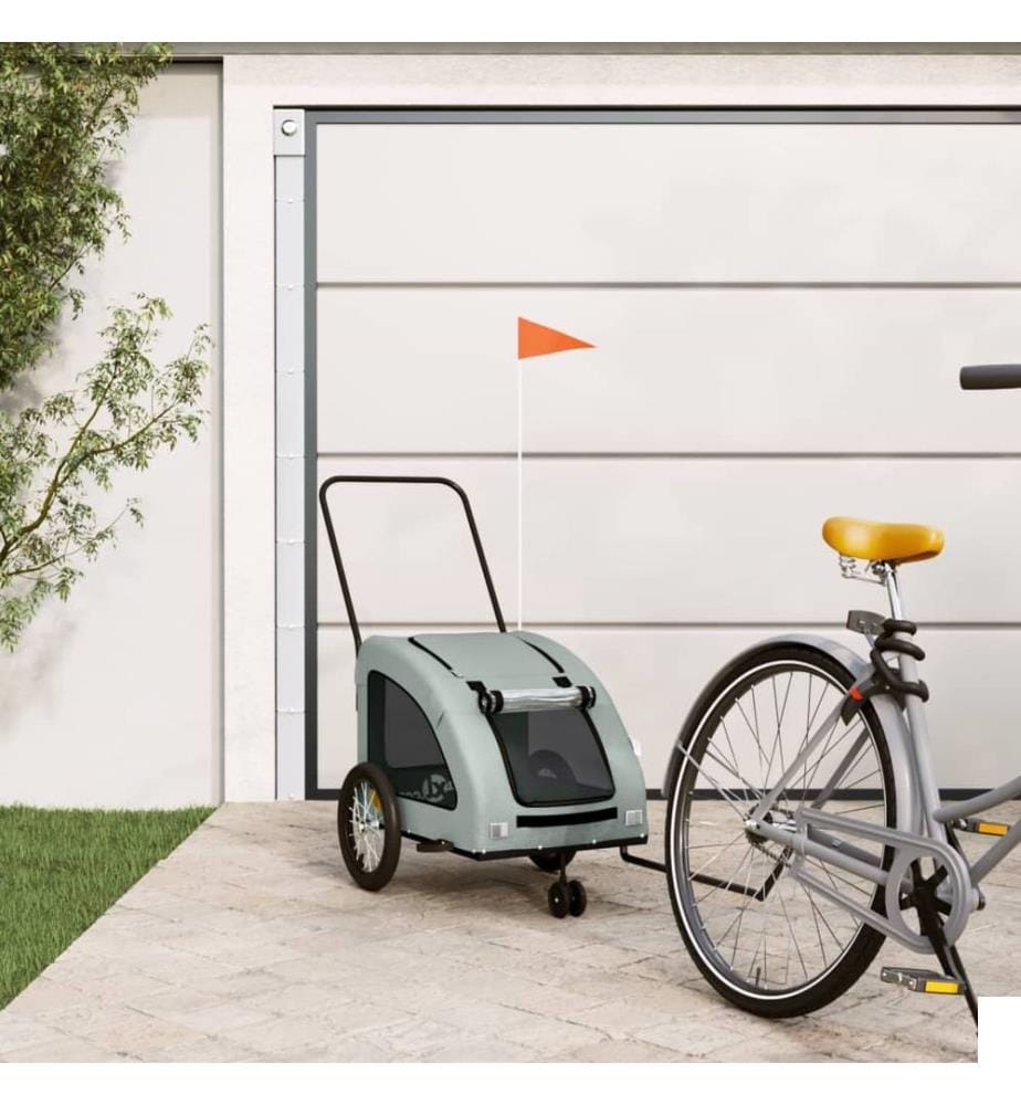 Remorque de vélo pour animaux de compagnie gris