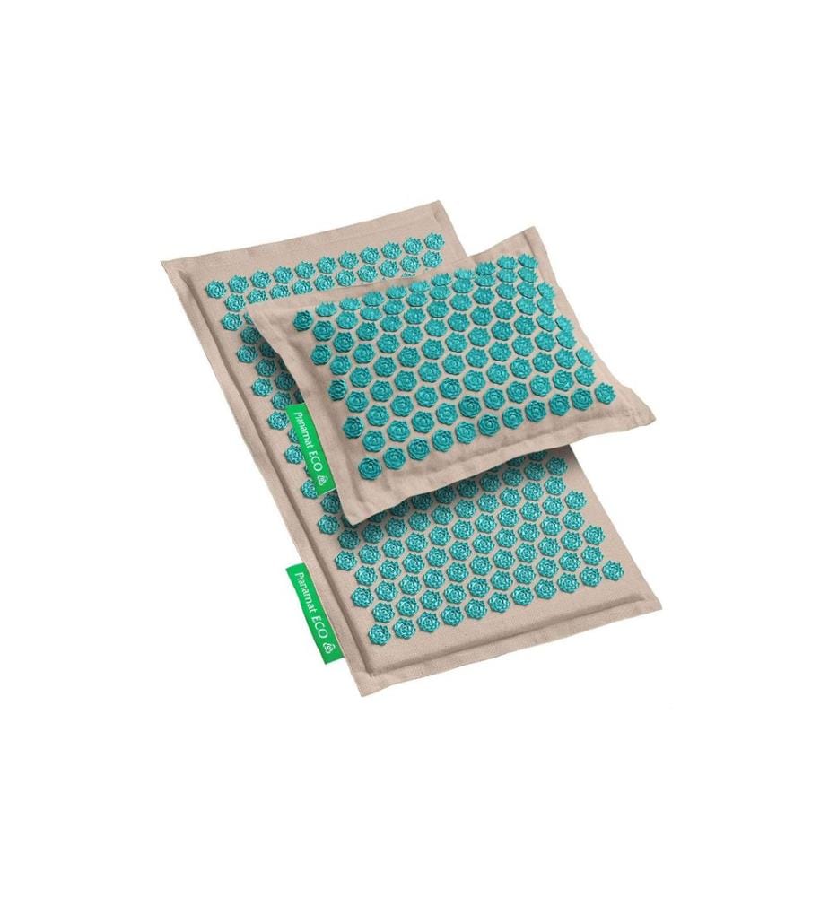 Pranamat - Set de massage Eco  tapis et coussin turquoise