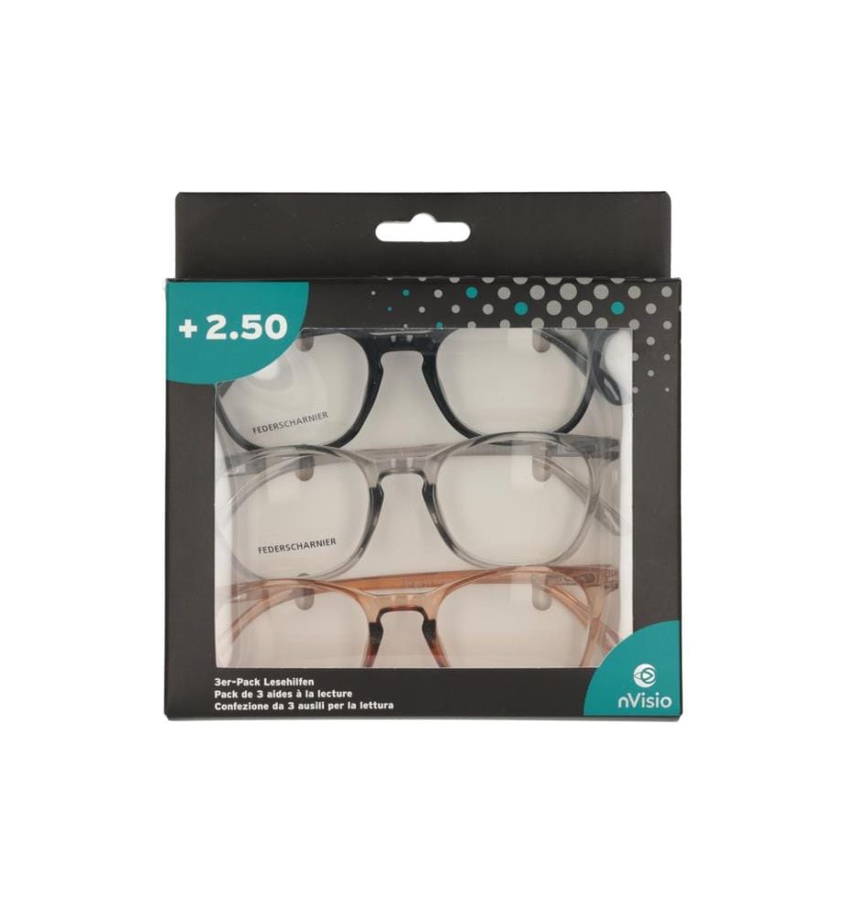 Trisa Accessoires - Lunettes de lecture Lot de 3 +2,5