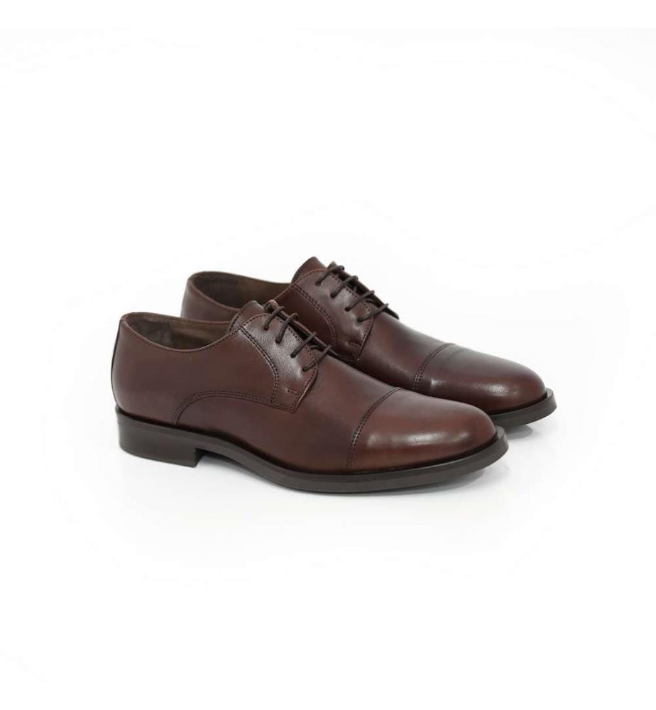 Derby en cuir marron