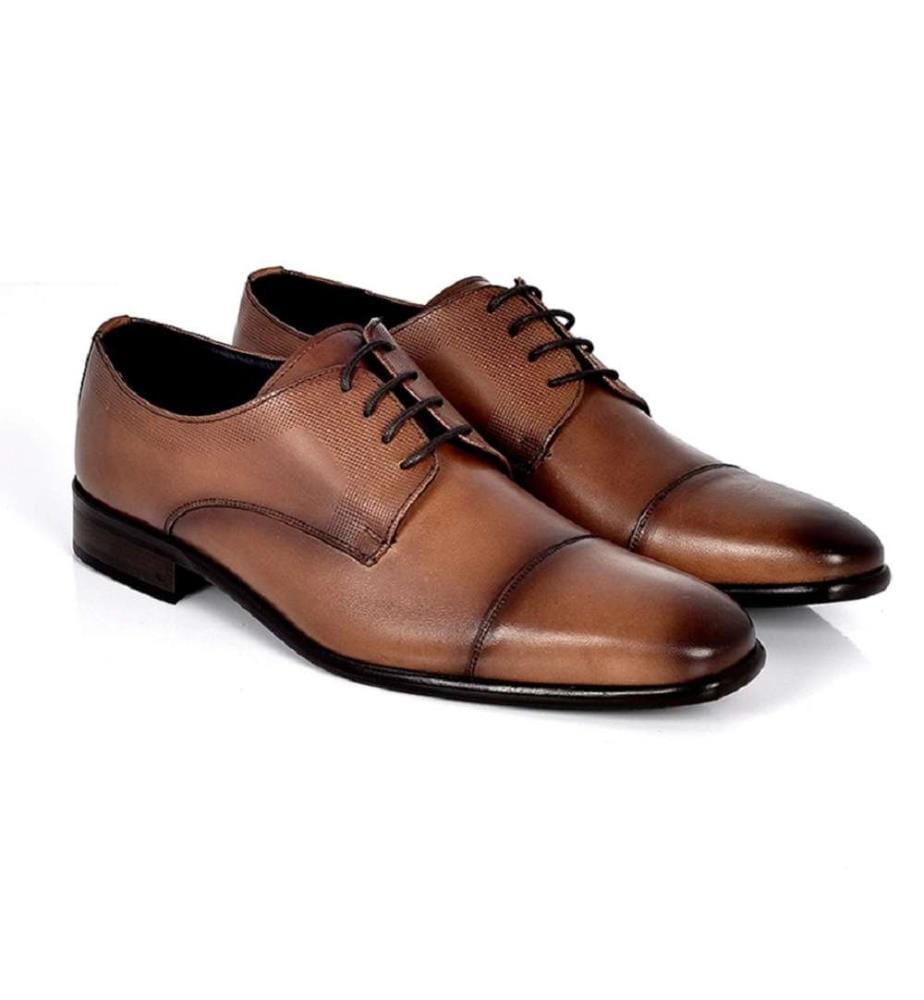 Derby en cuir marron clair