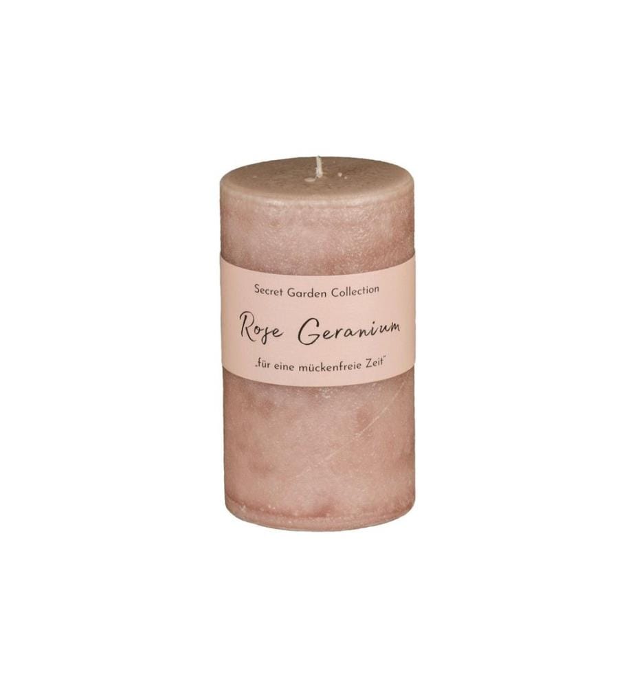 SCHULTHESS KERZEN - Bougie cylindrique Secret Garden Rose Géranium 12 cm
