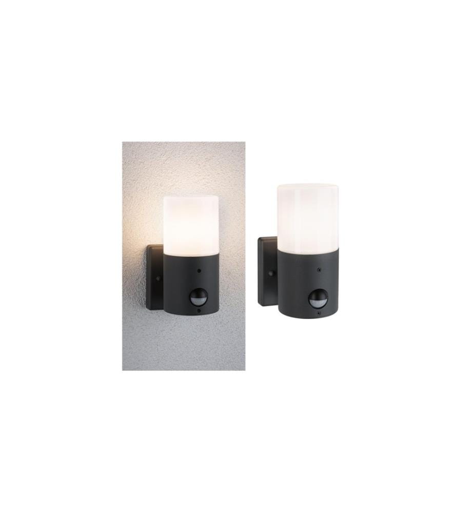 PAULMANN - Lampe murale Tubs Détecteur de mouvement max. 15W 230 V gris mat