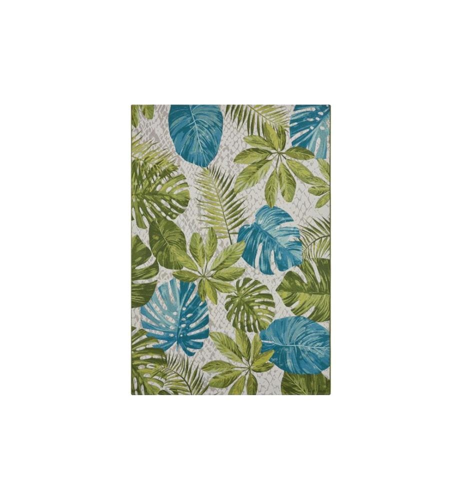 Hanse Home - Tapis Tropical Leaves 80 cm x 165 cm, Vert/Turquoise