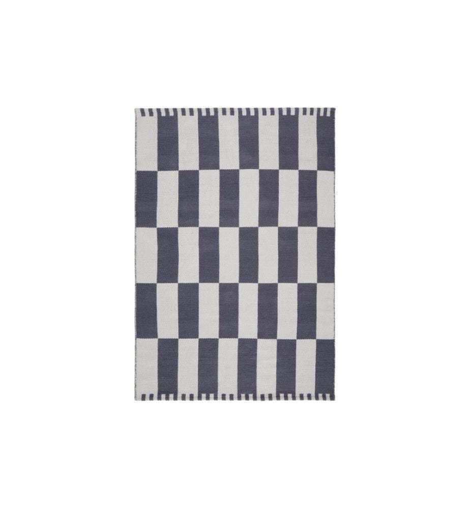 Urbanara - Tapis Iniola 140 x 200 cm, Gris bleu/Blanc