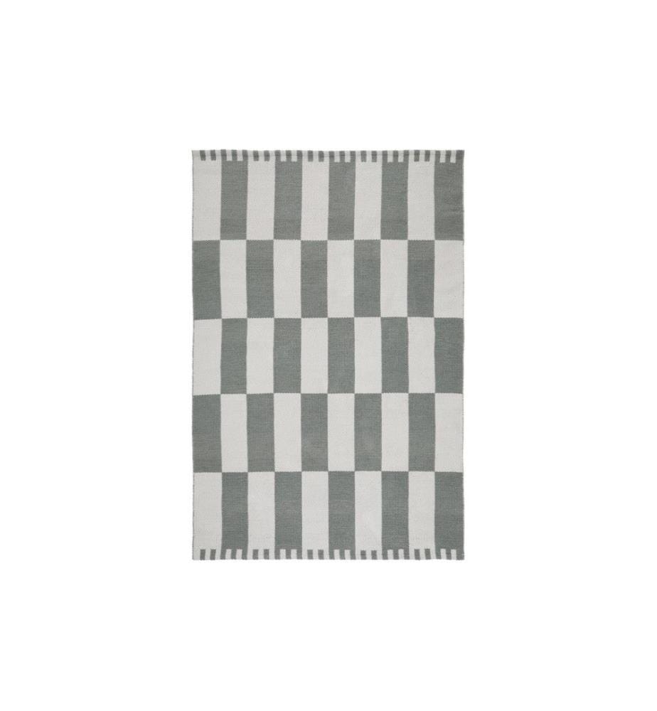Urbanara - Tapis Iniola 170 x 200 cm, Vert-gris/Blanc