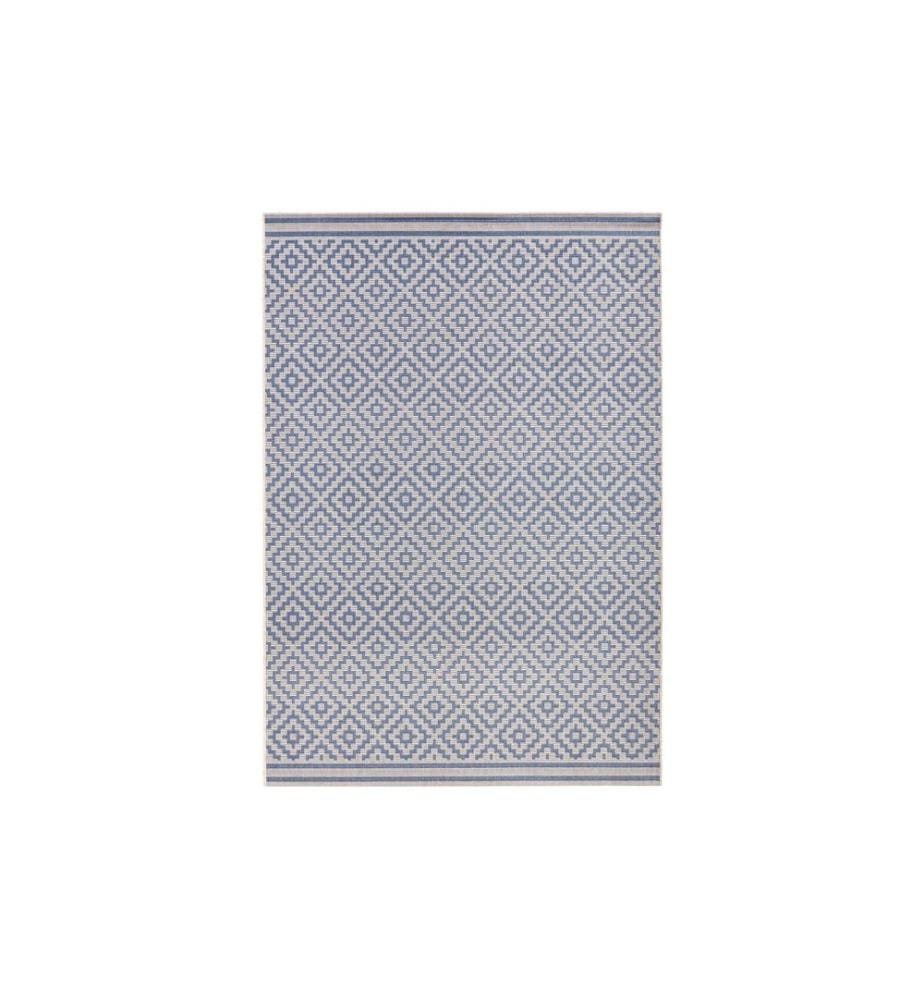Hanse Home - Losange Tapis d'intérieur et d'extérieur 160 x 230 cm, Bleu/Crème