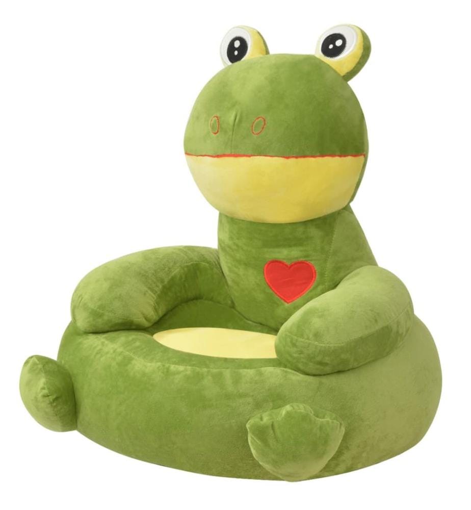 Chaise pour enfants en peluche Grenouille Verte