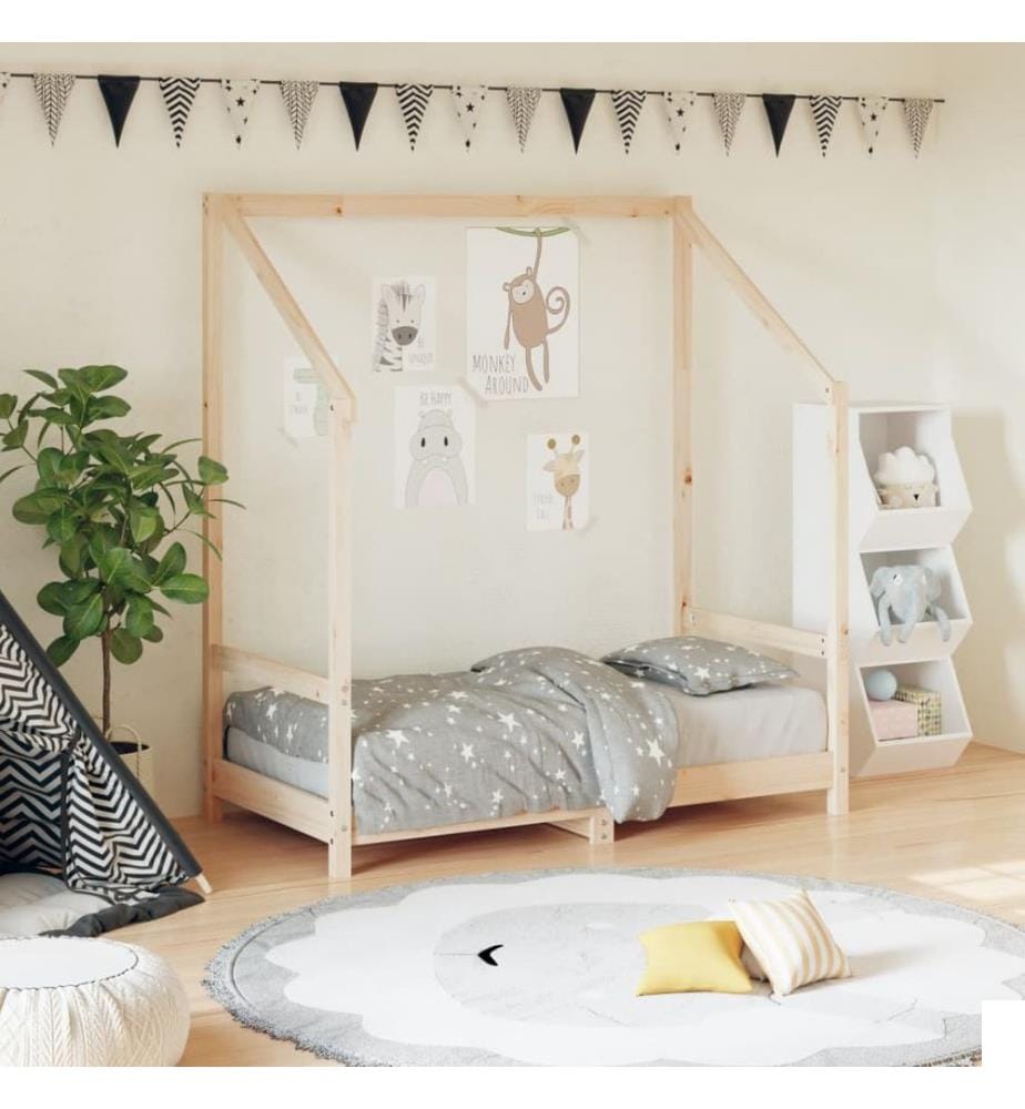 Cadre de lit pour enfant 70x140 cm bois de pin massif