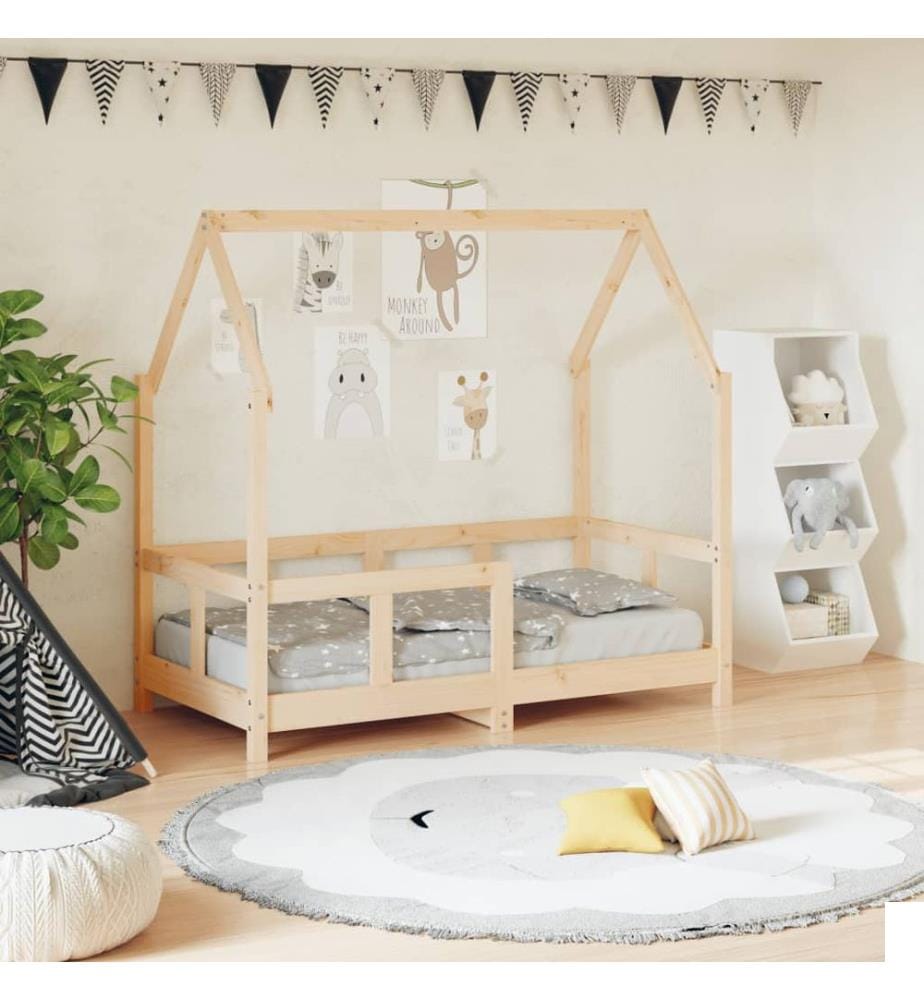 Cadre de lit pour enfant 70x140 cm bois de pin massif