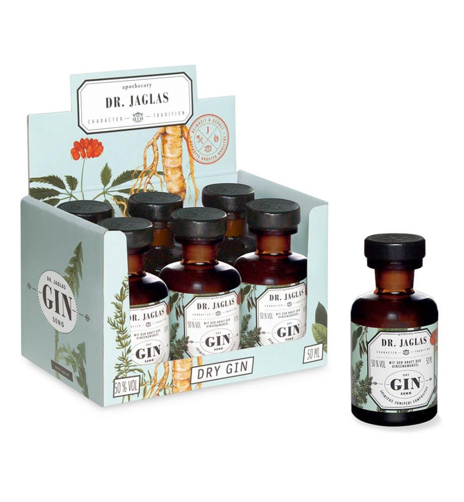 6x Dr. Jaglas Gin-Seng Dry Gin - 5 cl