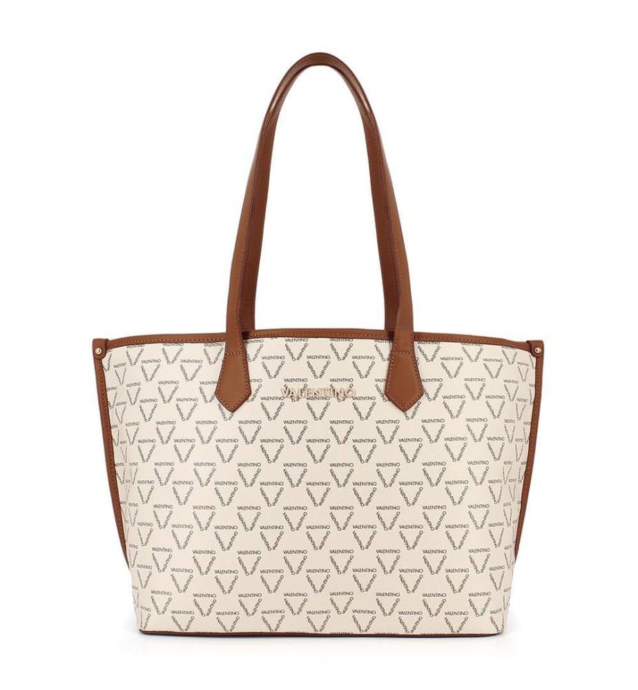Sac Cabas Lady Re - Crème et Brun