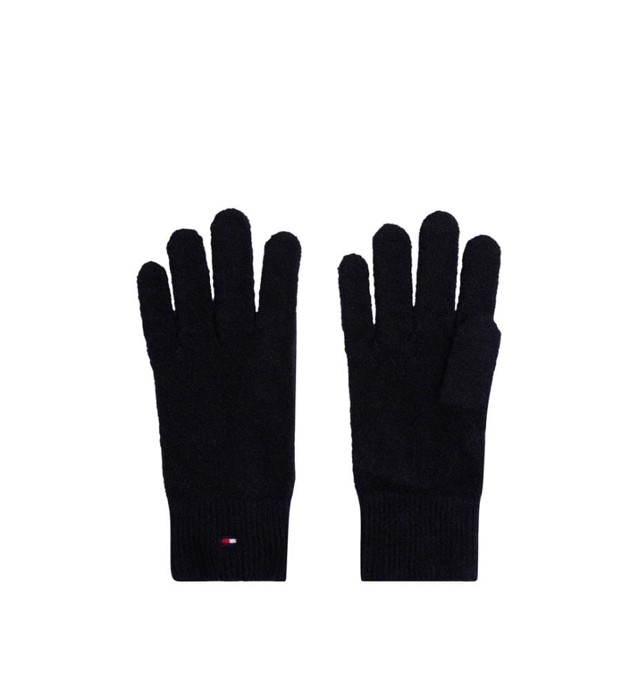 Gants doux en maille à drapeau Tommy Hilfiger - Noir