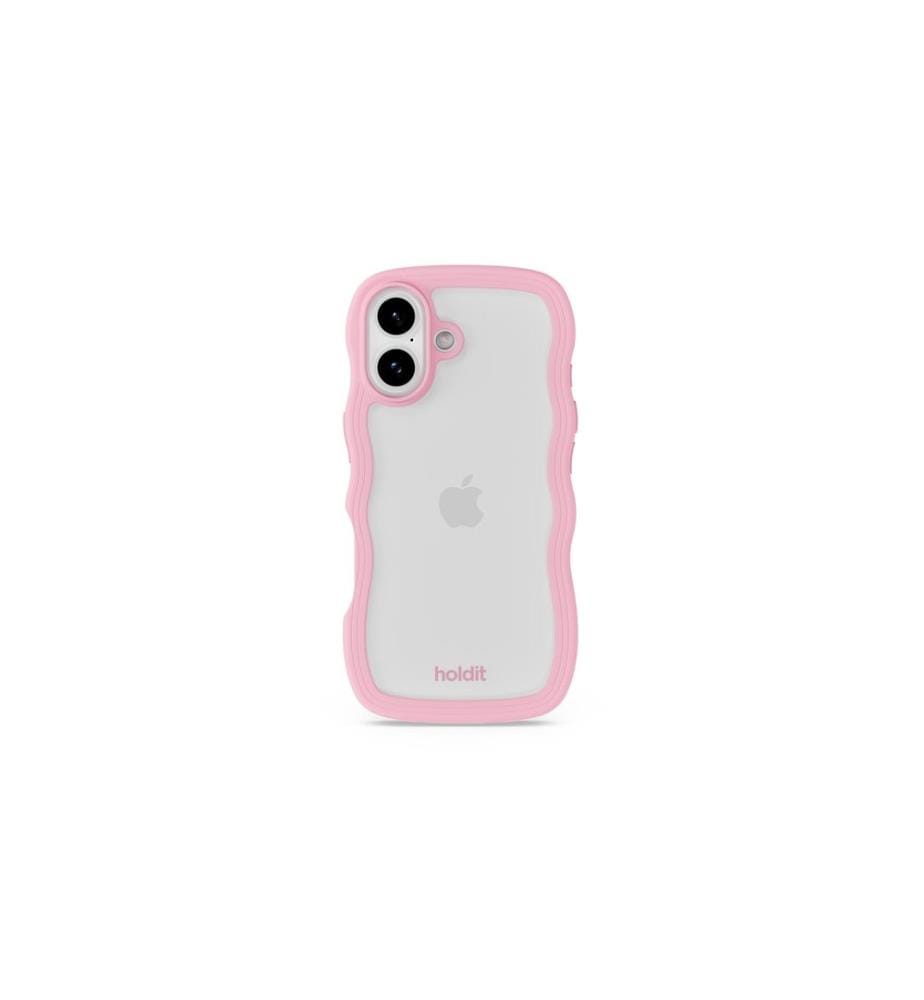 HOLDIT - Coque arrière Wavy iPhone 17 Transparent/Rose
