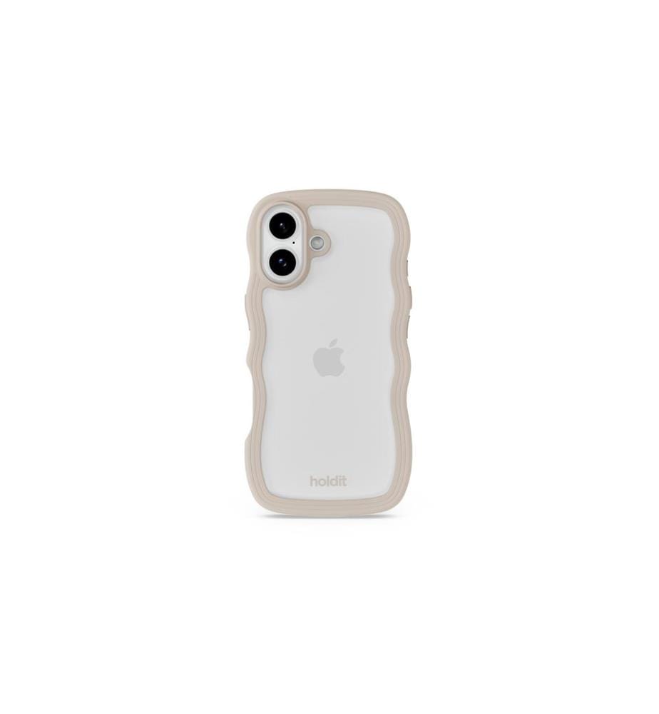 HOLDIT - Coque arrière Wavy iPhone 17 Transparent/Beige