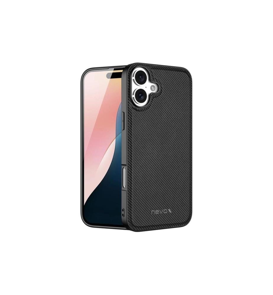 NEVOX - Coque arrière StyleShell Nylo iPhone 16 Noir