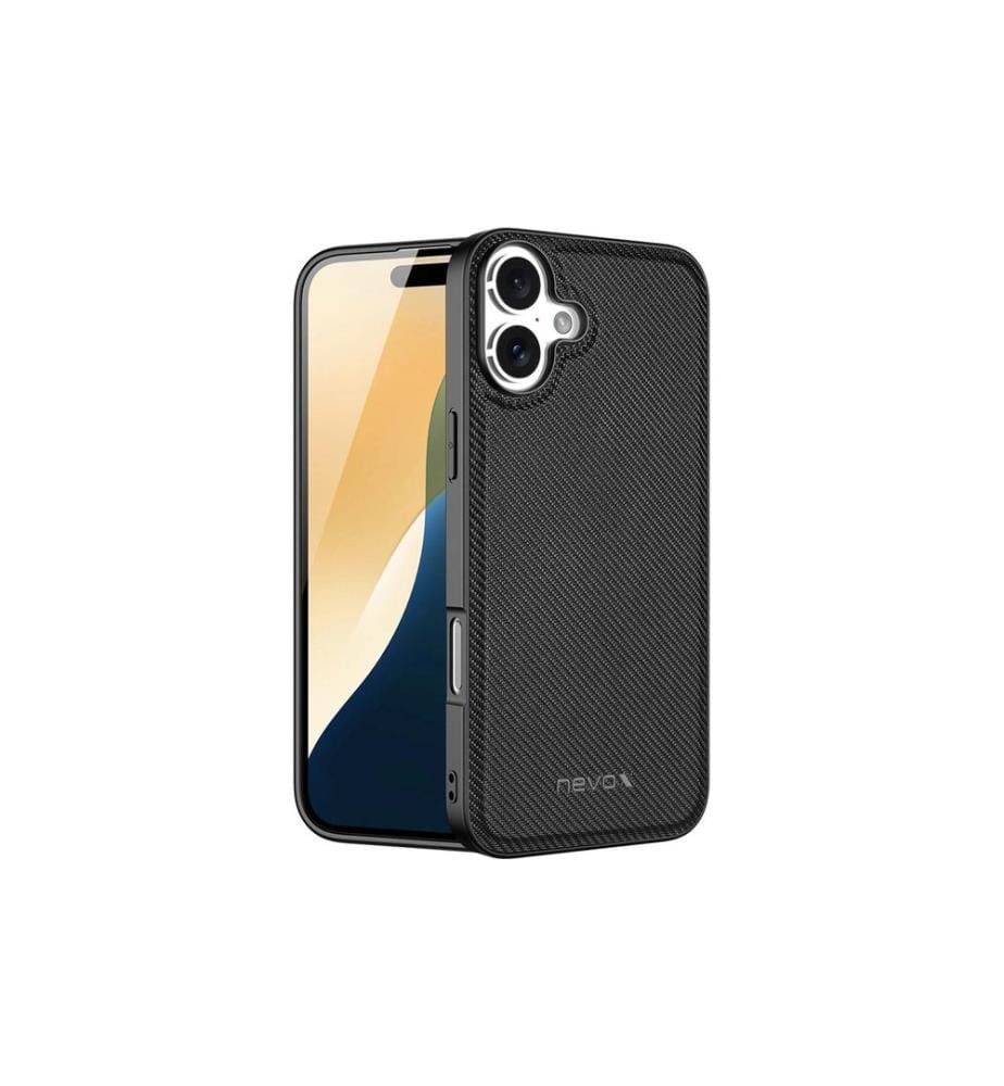 NEVOX - Coque arrière StyleShell Nylo iPhone 16 Plus Noir