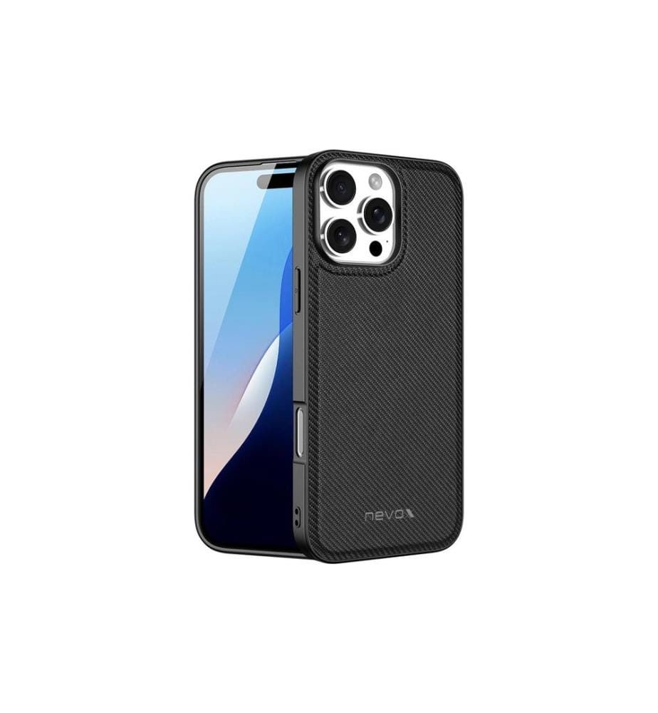 NEVOX - Coque arrière StyleShell Nylo iPhone 16 Pro Noir