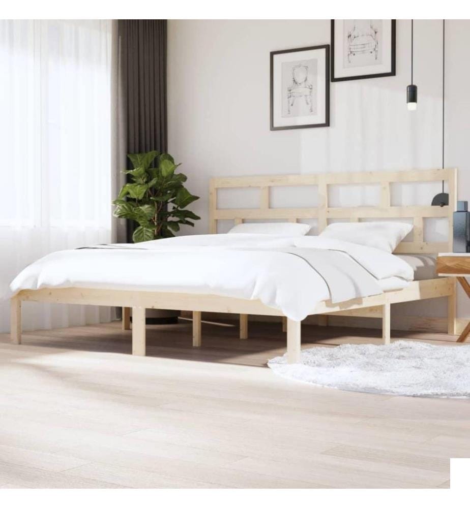 Cadre de lit Bois de pin massif 200x200 cm
