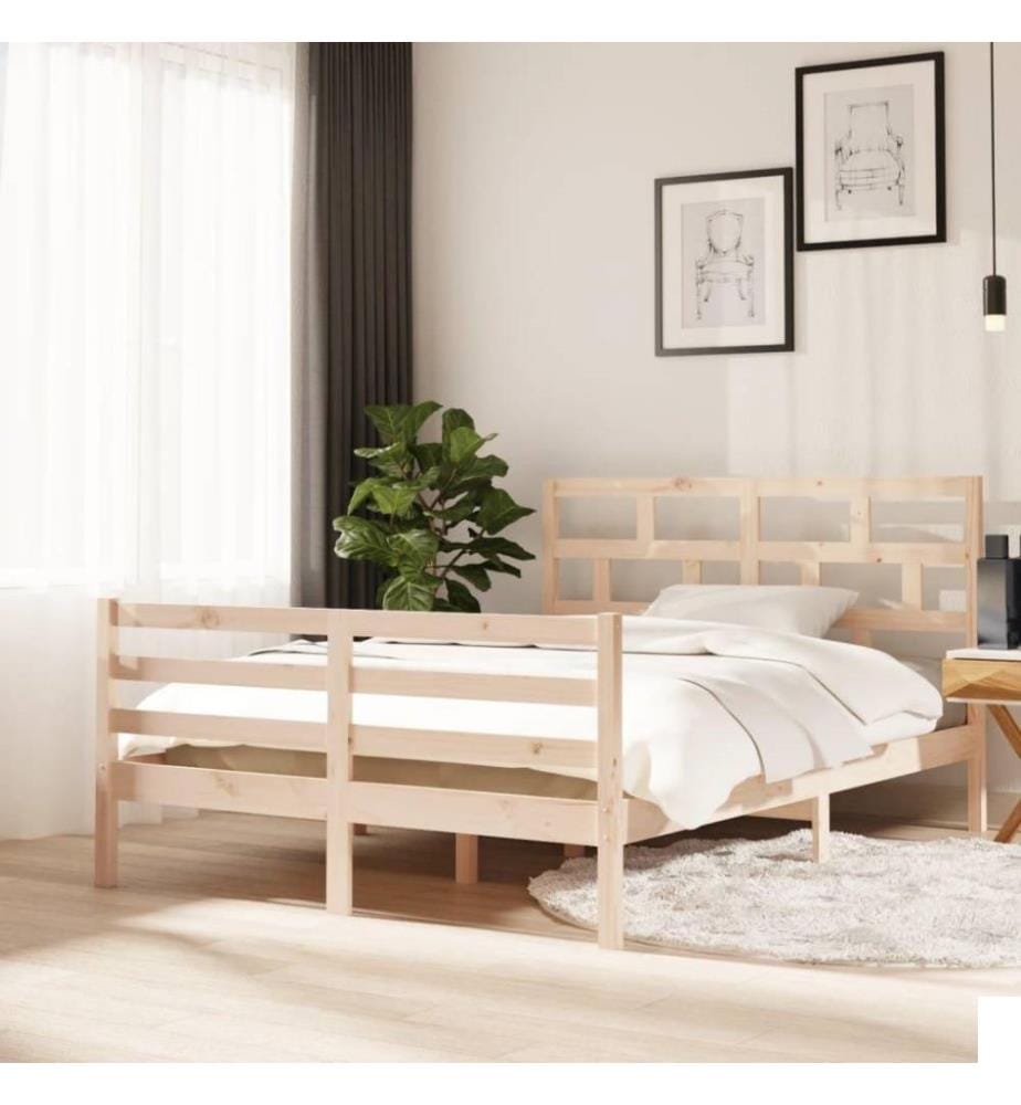 Cadre de lit Bois massif 140x200 cm