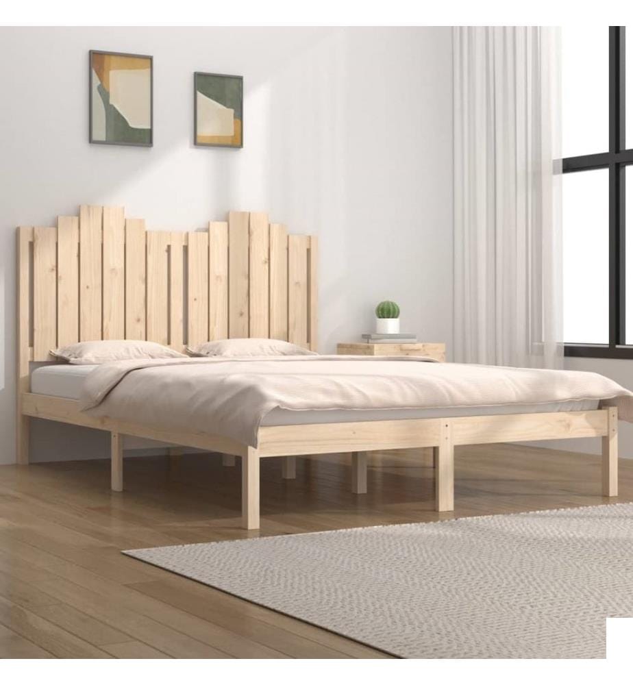 Cadre de lit bois de pin massif 135x190 cm double