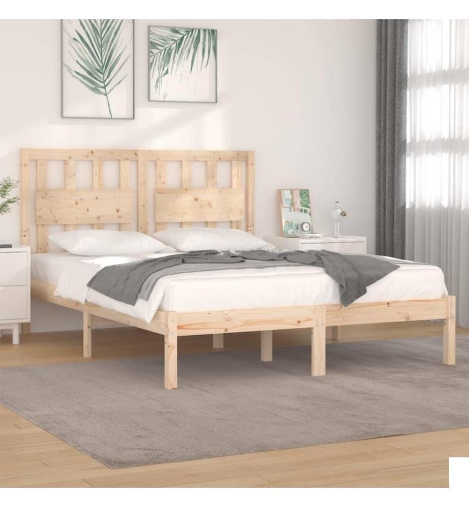Cadre de lit Bois de pin massif 200x200 cm