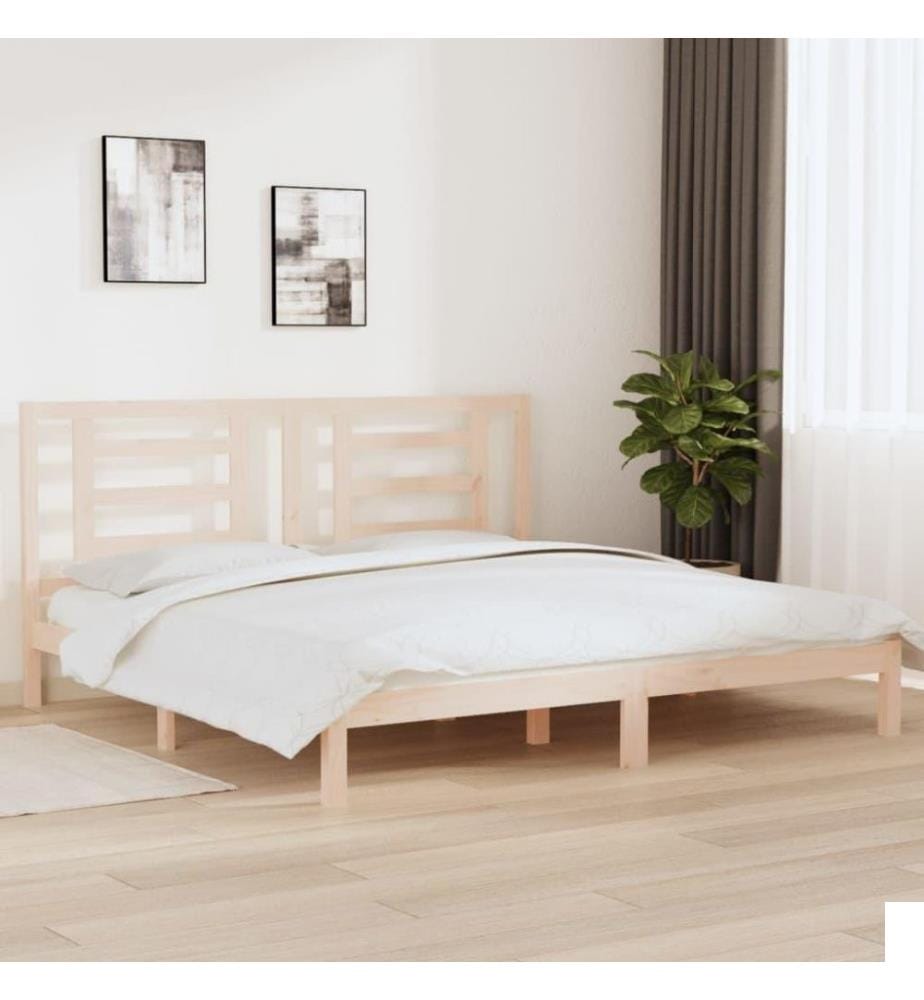 Cadre de lit Bois de pin massif 200x200 cm