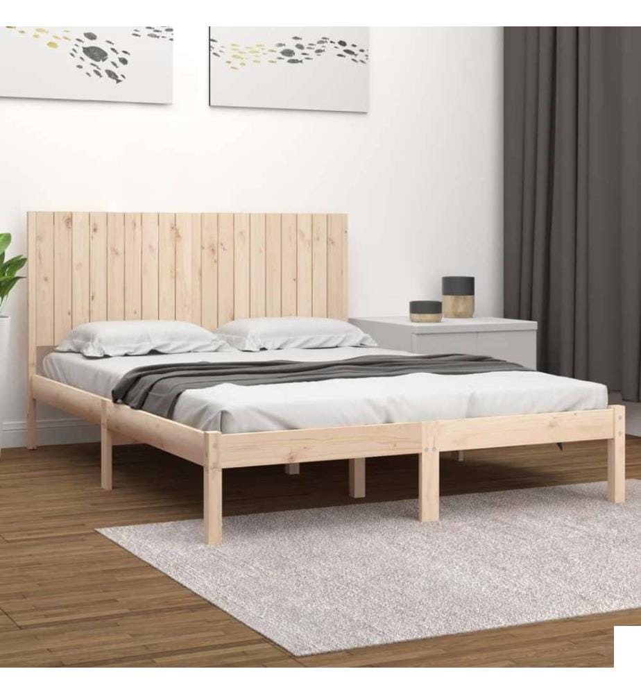 Cadre de lit bois massif 180x200 cm super king