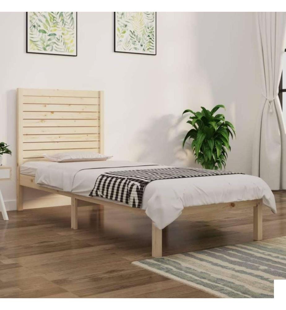 Cadre de lit Bois massif 90x190 cm Simple