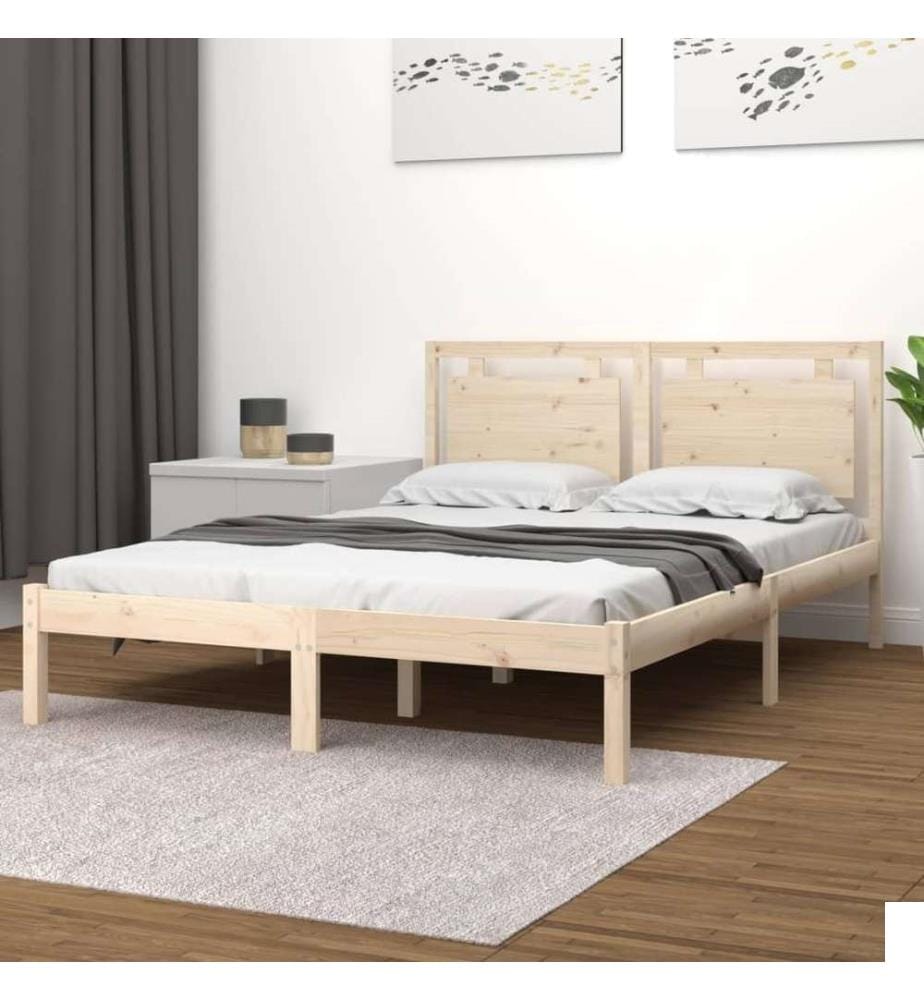 Cadre de lit bois massif 180x200 cm super king