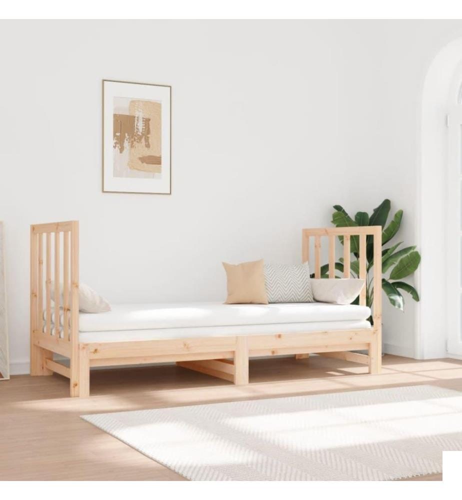 Lit coulissant 2x(90x190) cm Bois de pin massif
