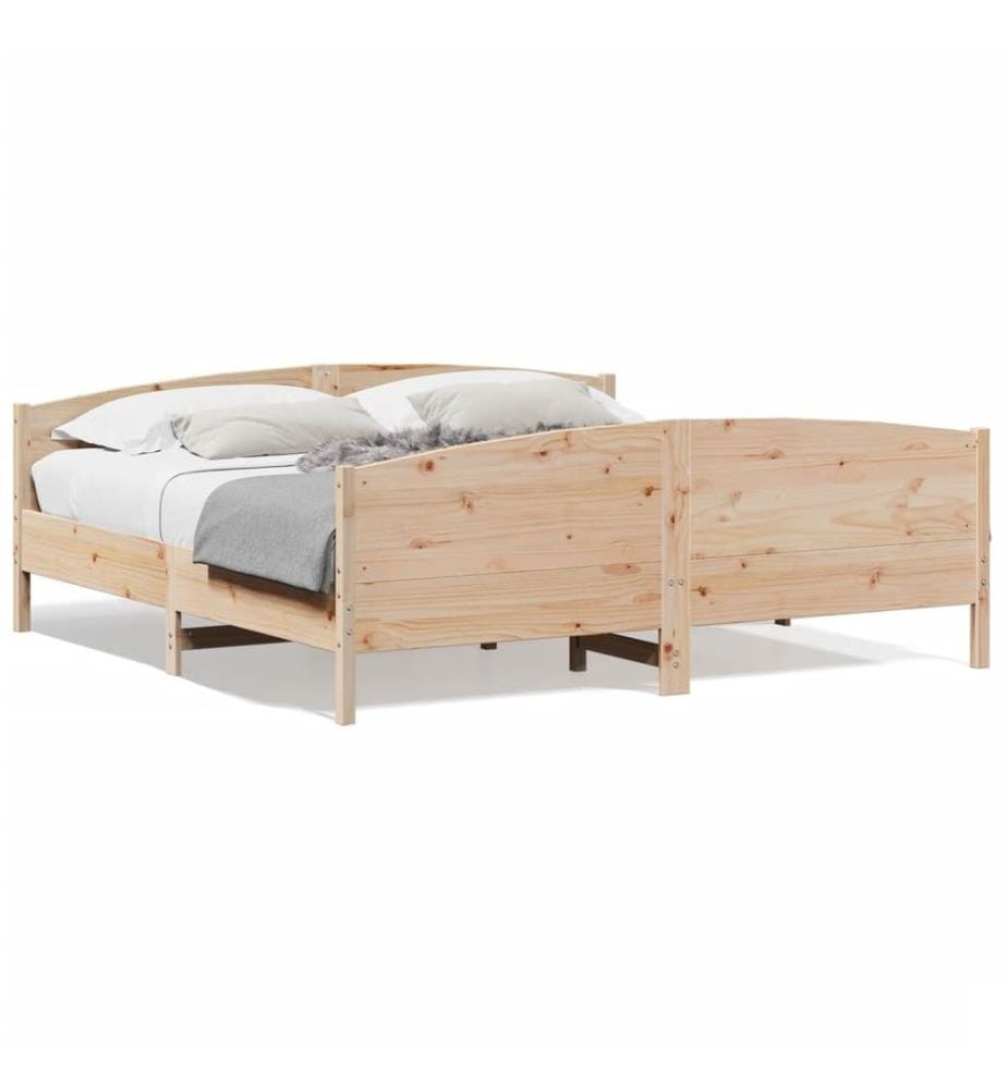 Cadre de lit avec tête de lit 200x200 cm Bois de pin massif