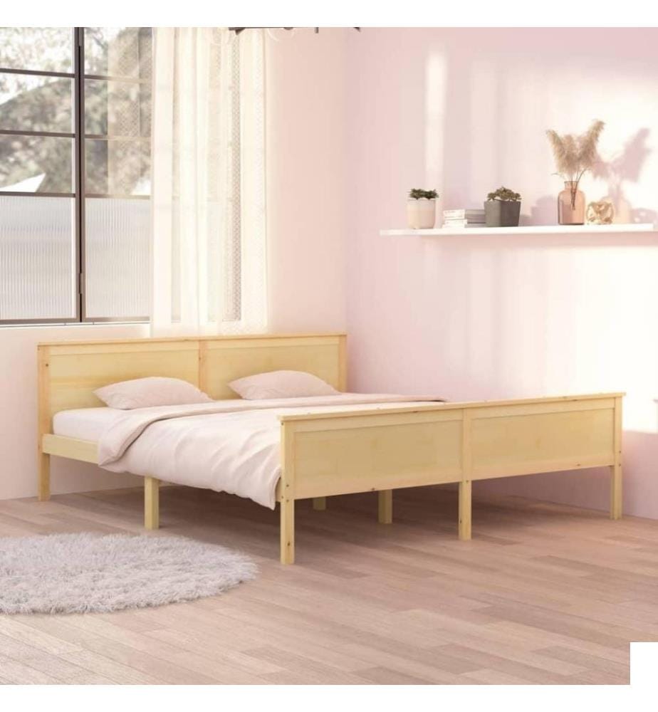 Cadre de lit Bois de pin massif 180x200 cm