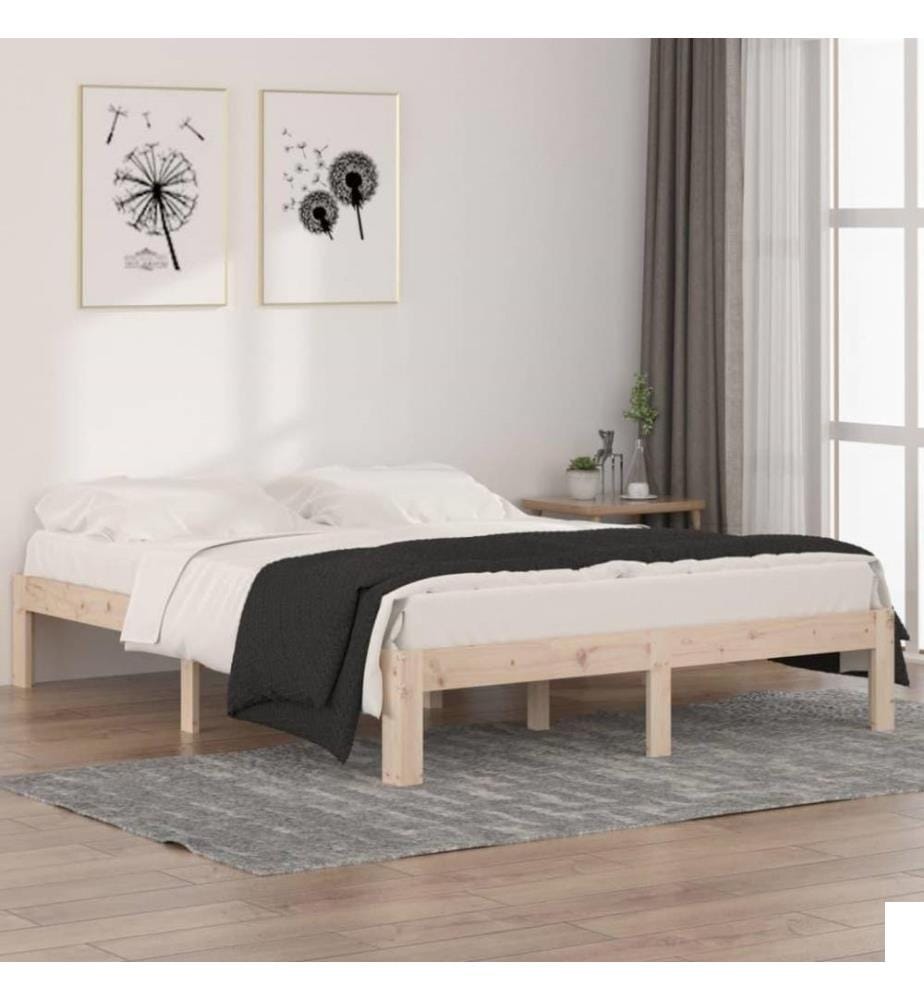 Cadre de lit Bois massif 150x200 cm Très grand