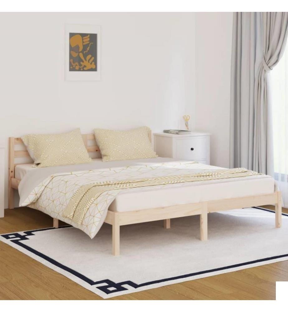 Cadre de lit Bois de pin massif 160x200 cm