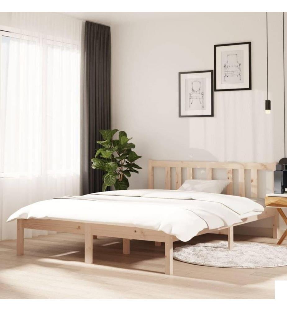 Cadre de lit Bois massif 135x190 cm Double