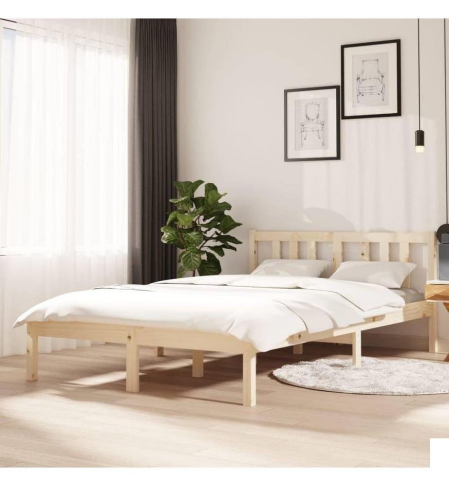 Cadre de lit Bois massif 120x200 cm