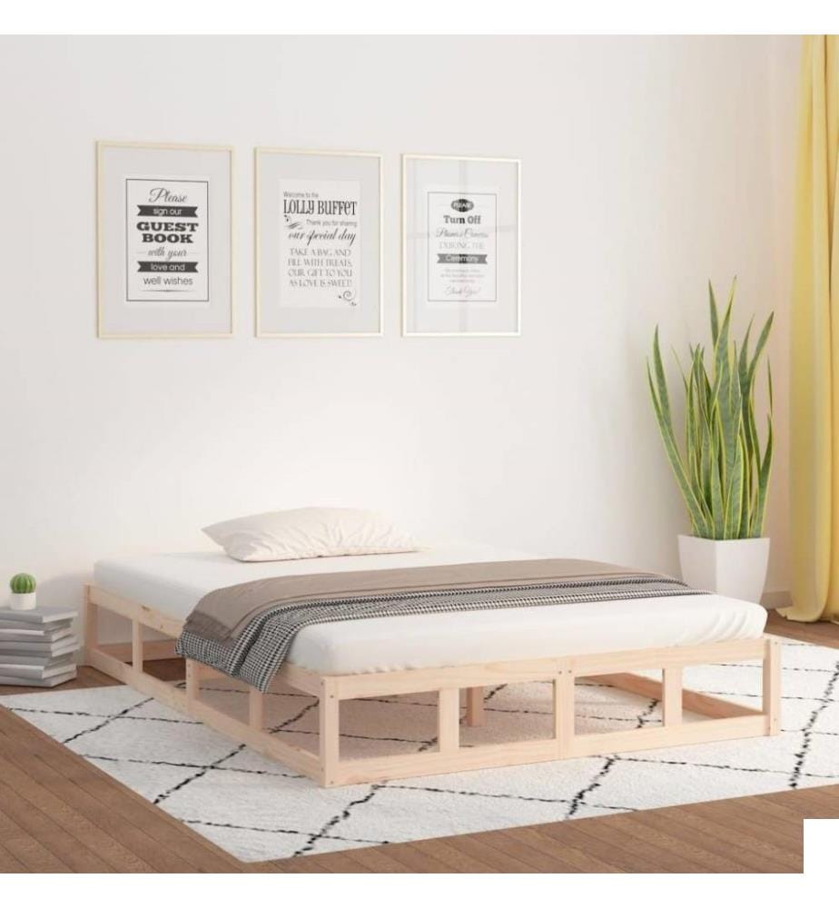 Cadre de lit 140x190 cm Bois massif