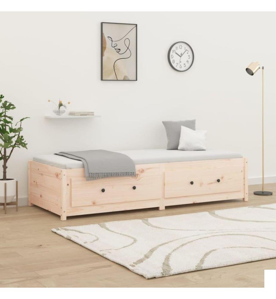 Lit de jour 90x190 cm Simple Bois de pin massif