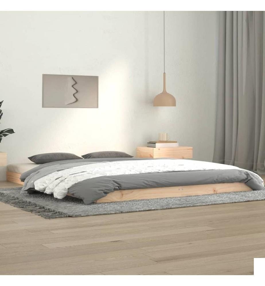 Cadre de lit 140x190 cm bois de pin massif