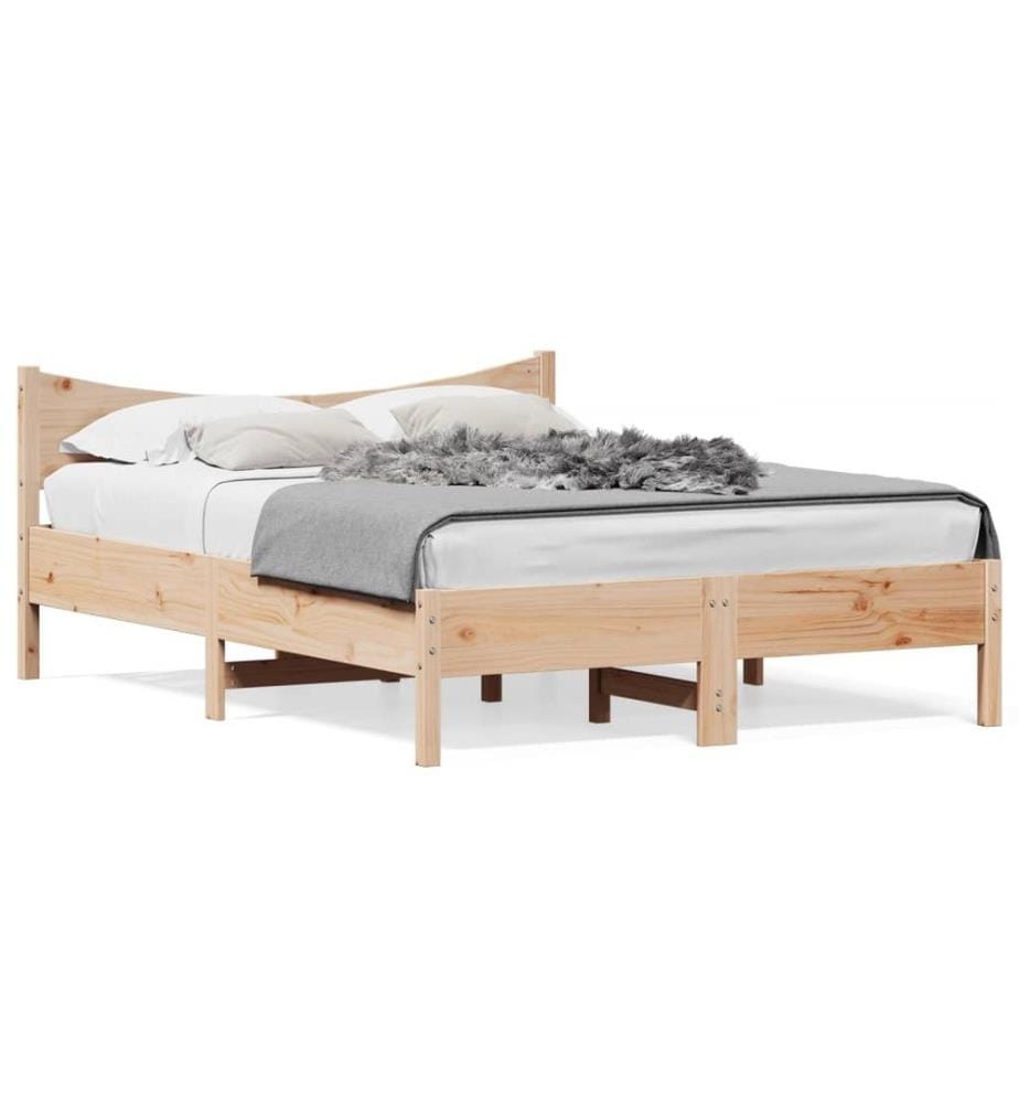 Cadre de lit 140x200 cm bois de pin massif