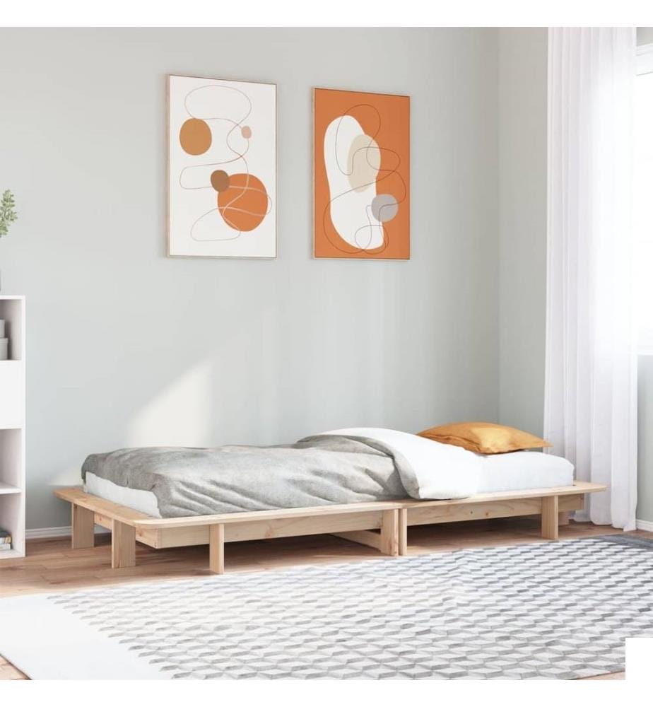 Cadre de lit sans matelas 100x200 cm bois massif de pin