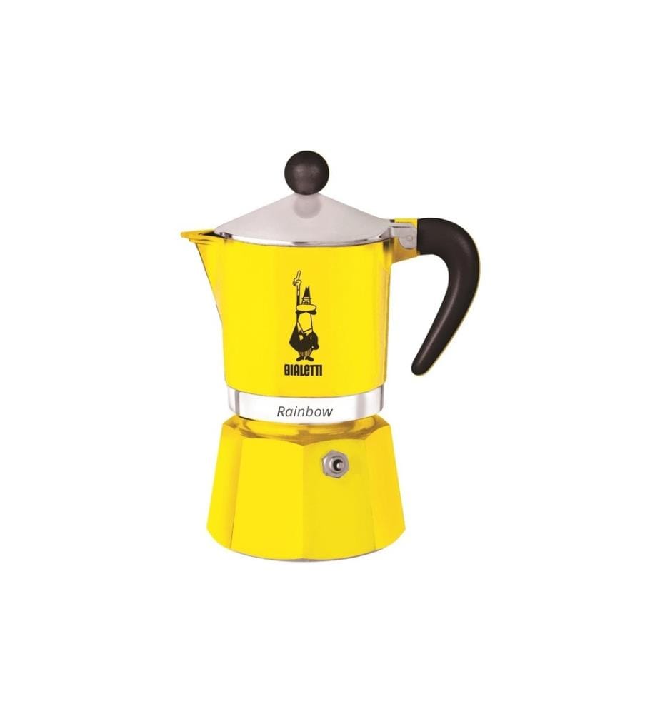 BIALETTI - Cafetière italienne Rainbow 3 tasses, Jaune